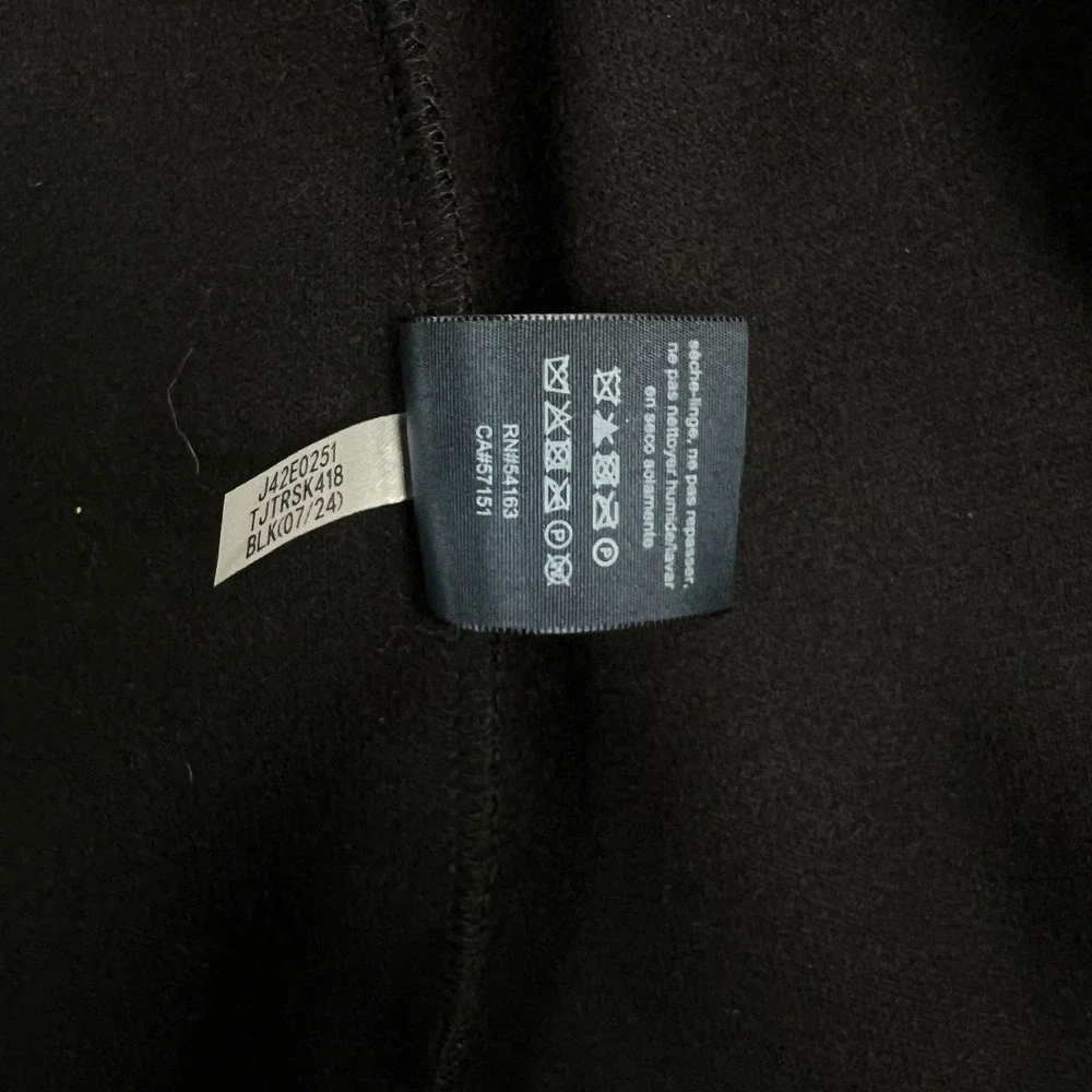 Tommy Hilfiger Womens Black Military Band Double Breasted Open Coat Jacket Large